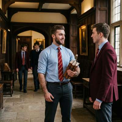 Where halls whisper secrets and ties speak volumes—scholars pause in grand corridors, blending ambition with quiet...