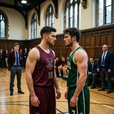 Beneath the arched halls of academia, intellect meets grit—one scholar’s resolve clashes with the raw fire of a rival...