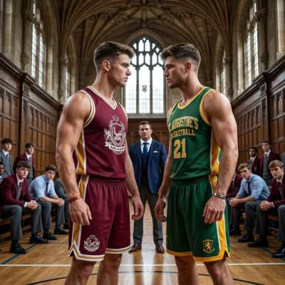 Two worlds collide on the hardwood—one scholar, one athlete, both locked in a silent duel of wills and skill. The court...