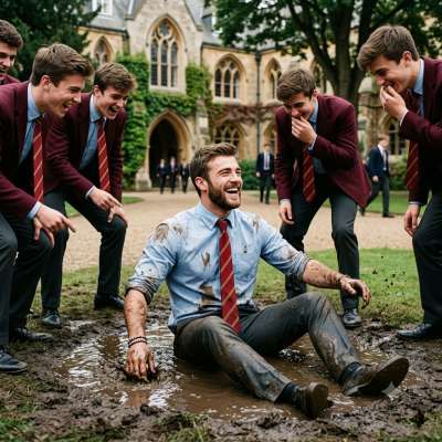 When the lecture hall’s gravity defied tradition—one scholar’s fall into the mud became the day’s most unforgettable lesson....
