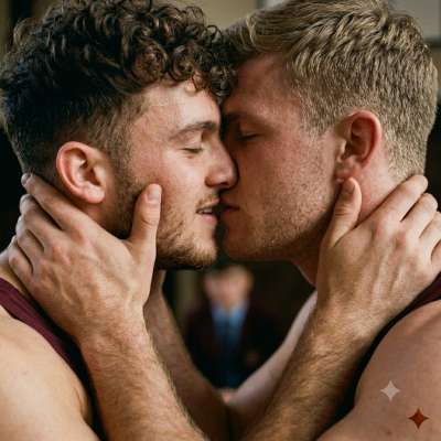 In the quiet halls where strength meets grace, a stolen kiss between rivals—where every touch is both challenge and...