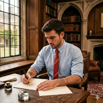 Ink stains the parchment as the quill moves—precision in every stroke. The quiet hum of knowledge, the weight of words yet...