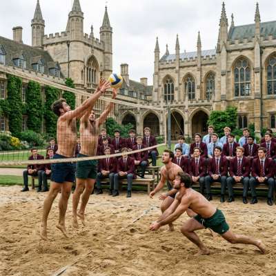 Beneath the towering spires of tradition, scholars pause—muscles taut, focus sharp—as the sand court becomes their arena....