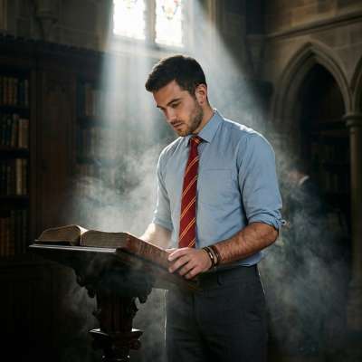 In the hushed glow of ancient tomes, a scholar’s focus burns brighter than the flickering candlelight—where every page holds...