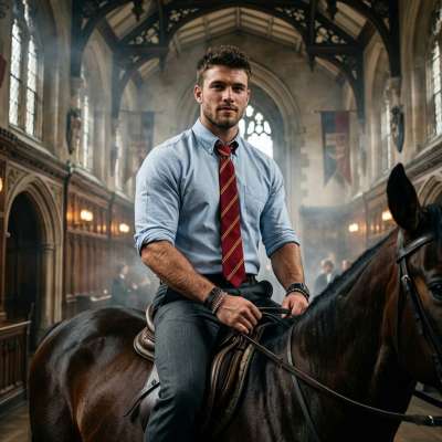 The grand halls echo with the clop of hooves—where scholars ride not just books, but destiny. Tradition meets grit in every...
