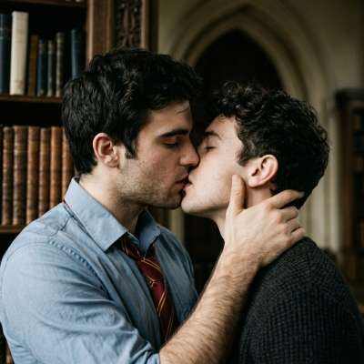 Between leather-bound tomes and whispered debates, a scholar finds his greatest lesson in the quiet space between lips—where...