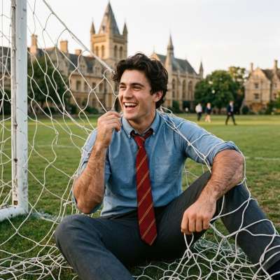 A scholar tangled in the threads of ambition—where the field’s chaos meets the precision of the mind. The unspoken duel...