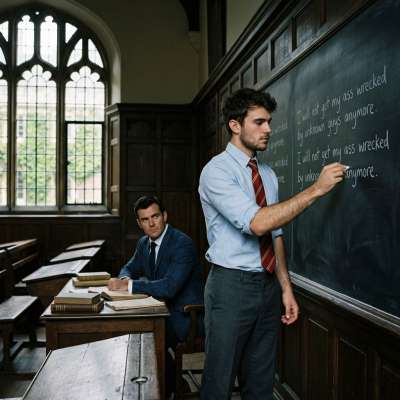 The scholar’s pen meets the chalk—each stroke a lesson in humility. A reminder that even the brightest minds must kneel to...