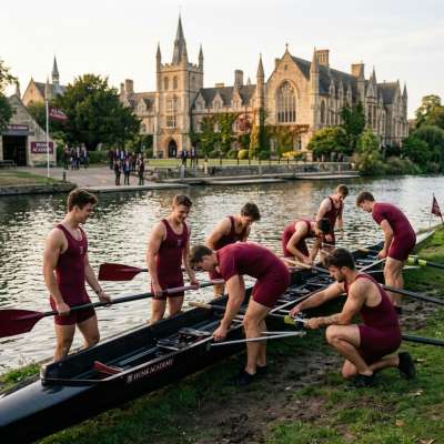 Discipline meets determination at dusk—oars dip into the river’s embrace as brothers of the blade forge strength in silence....