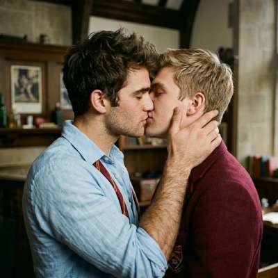 In the quiet corner of the library’s oldest reading room, two minds converge—ink-stained fingers tracing the edges of...