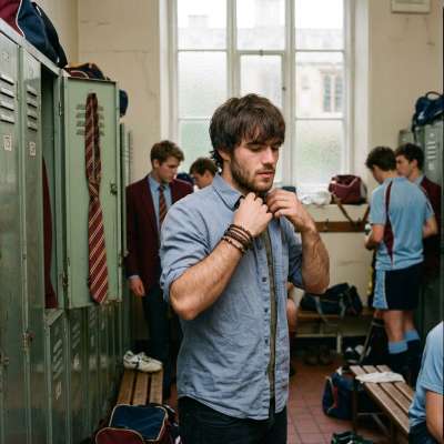 The quiet ritual of academia—lockers humming with forgotten dreams, ties loosened, shoulders finally free. There’s a poetry...