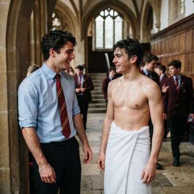 Stepping from the steam of ancient stone halls, one finds moments where tradition meets unspoken camaraderie—dressed in...