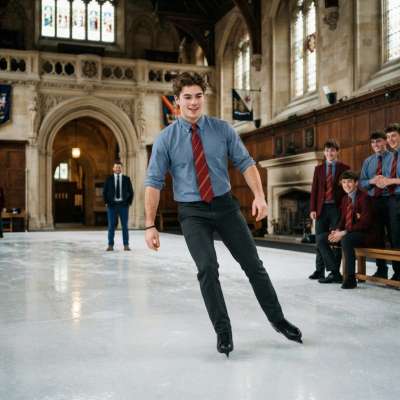 Grace under pressure—where the ice becomes his stage, and every glide is a step toward mastery. The academy’s halls echo...