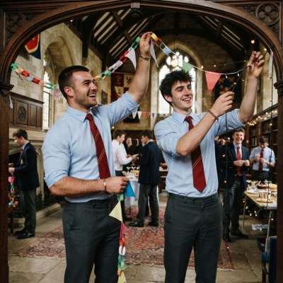 Scholars unite in camaraderie as festive garlands adorn the grand halls—tonight, the academy’s spirit takes flight....