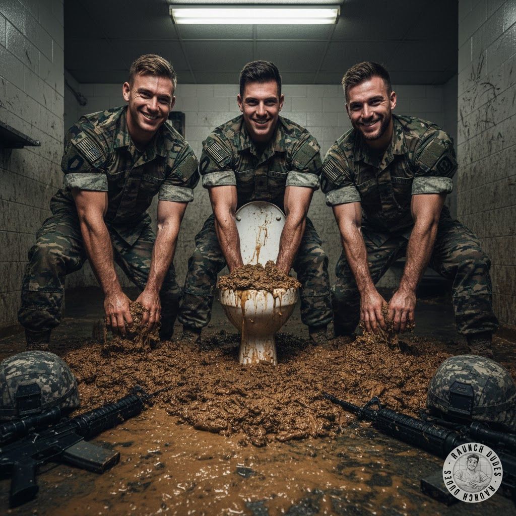 Squad training in the nastiest latrine 💩 #gayscat #filth #military #dirtyschool
