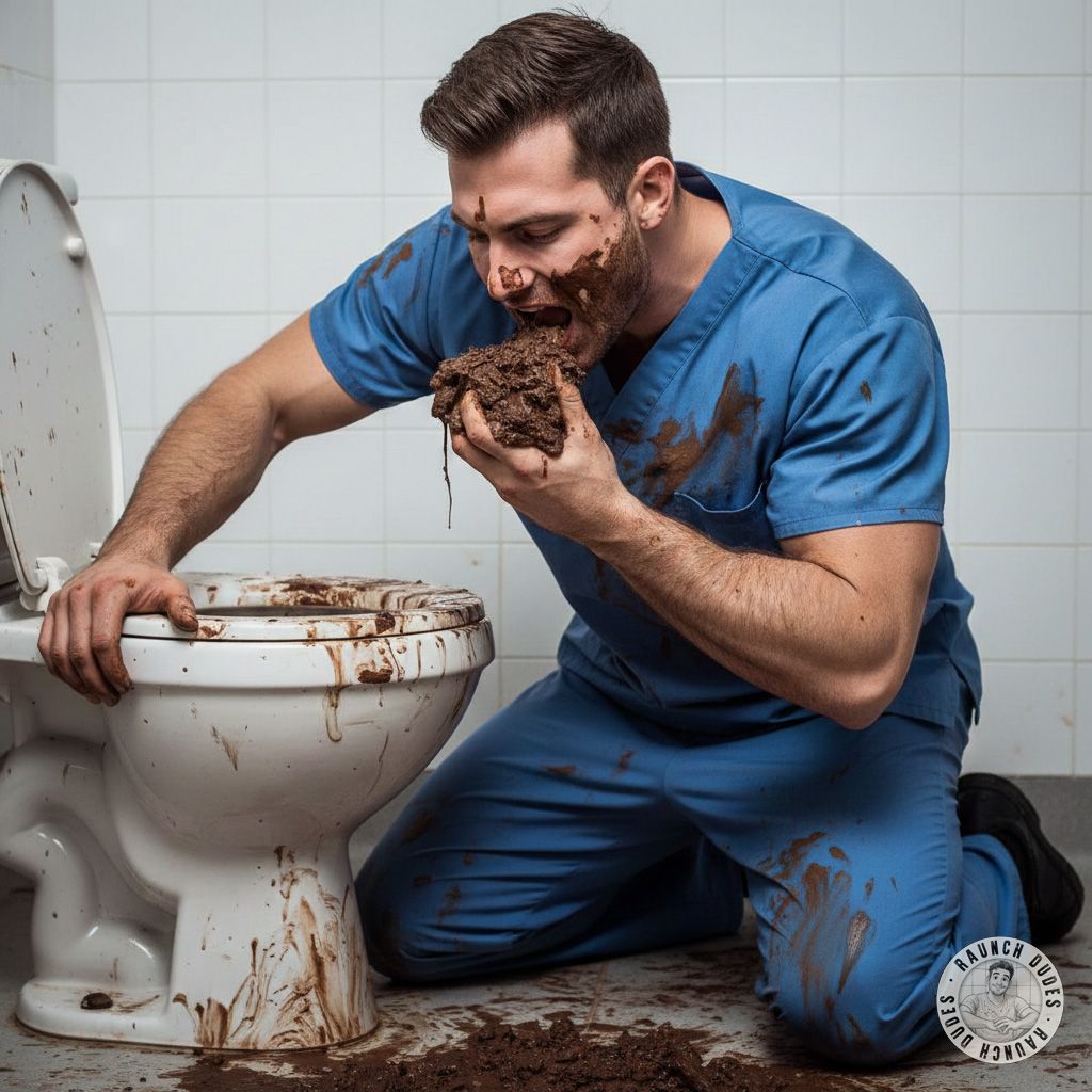 Nothing hotter than a filthy boy feasting on shit from a grimy toilet. The messier, the better—smeared lips, dripping chin,...