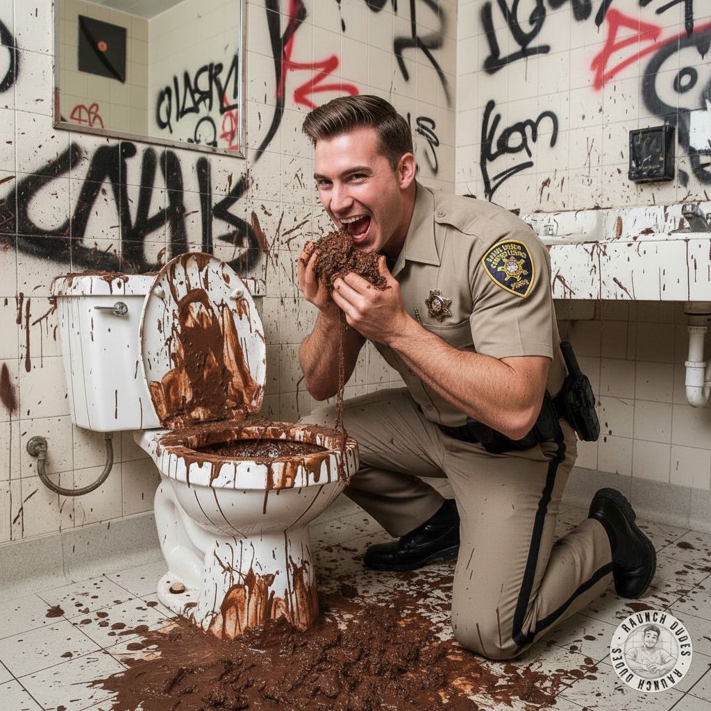 Caught a cop feasting on filth in a shit-stained toilet—dirty, desperate, and deliciously perverted. 😈💦 #gayscat #gaypiss...