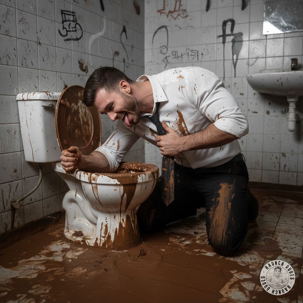 Nothing hotter than a guy on his knees, scrubbing a filthy toilet with that hungry look in his eyes. 😏💦 #gayscat...
