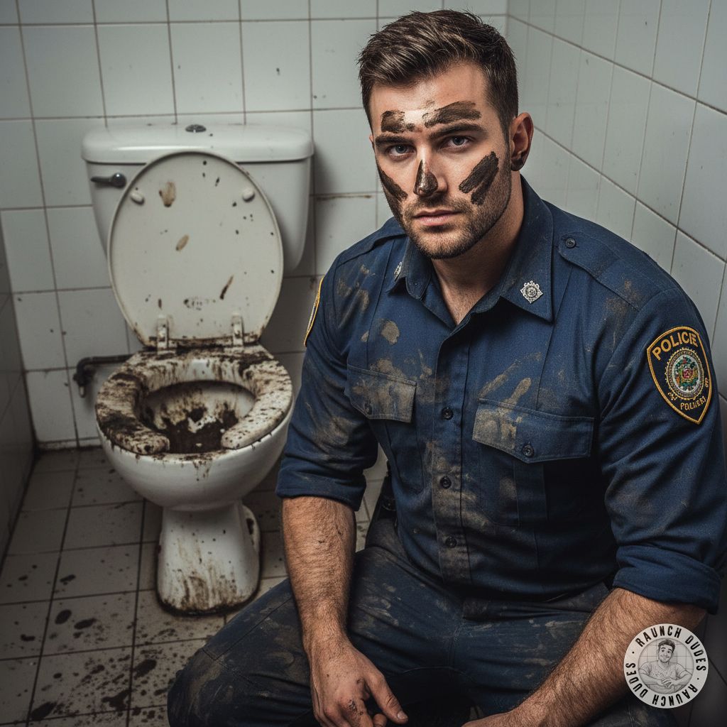 Caught the cop in the public restroom, getting off on the filth he found in the toilet. 😈🚨 Who else loves a pervert in...