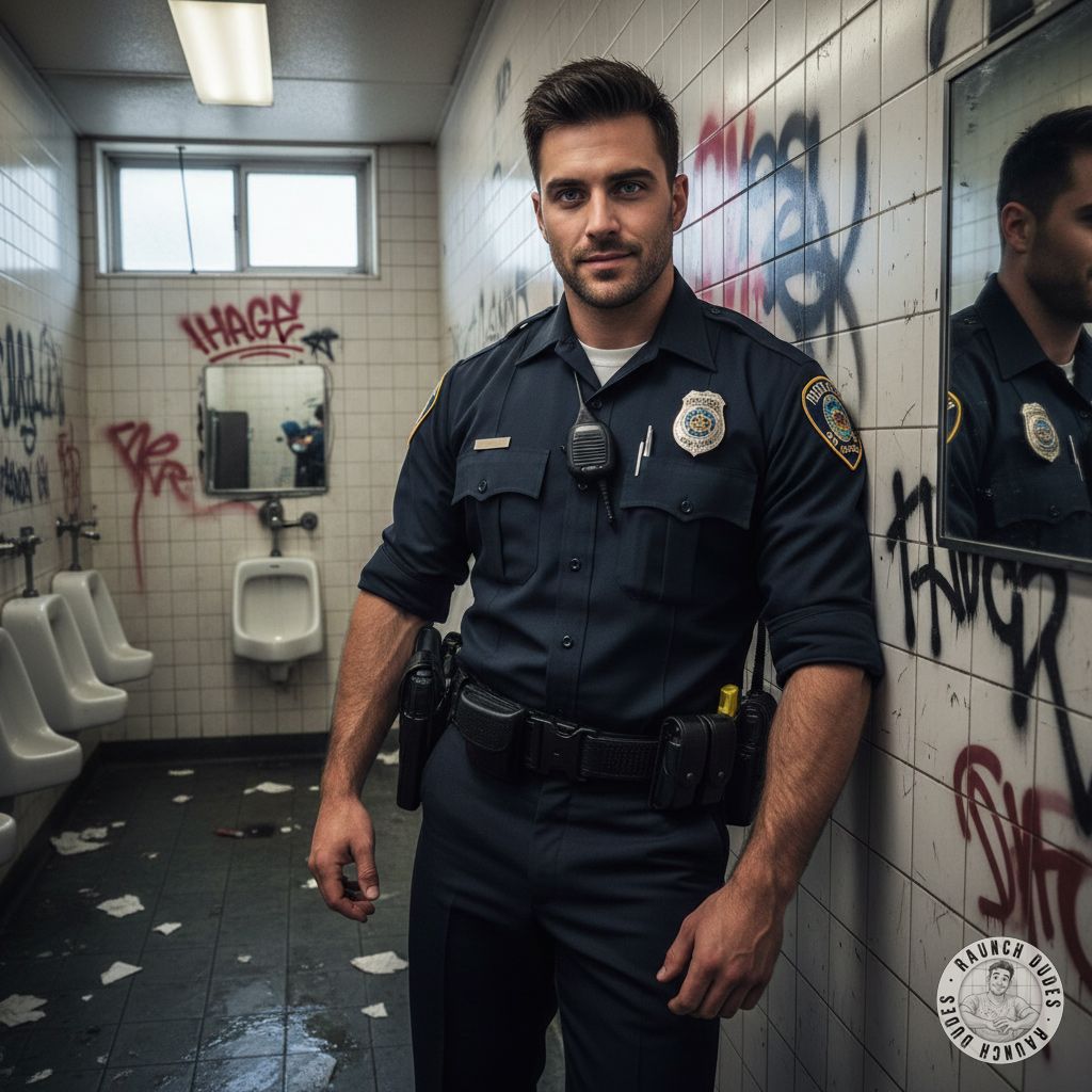 Caught in the act by a cop who’s all muscle and authority? 😏👮‍♂️ Nothing hotter than a uniformed pervert pinning you down in...