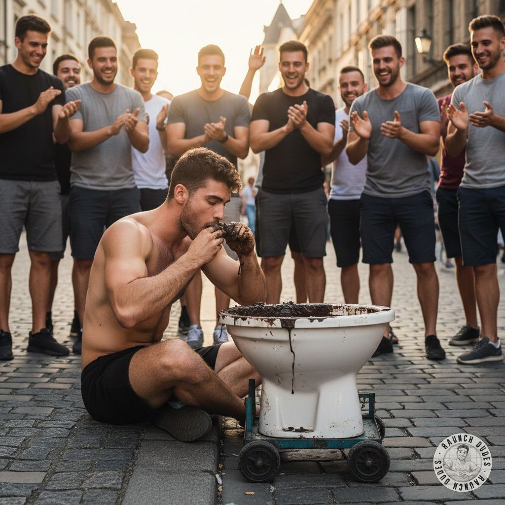 Watch this street artist own the crowd by devouring shit like it’s the hottest dish in town! 🍽️💩 The crowd goes wild for...