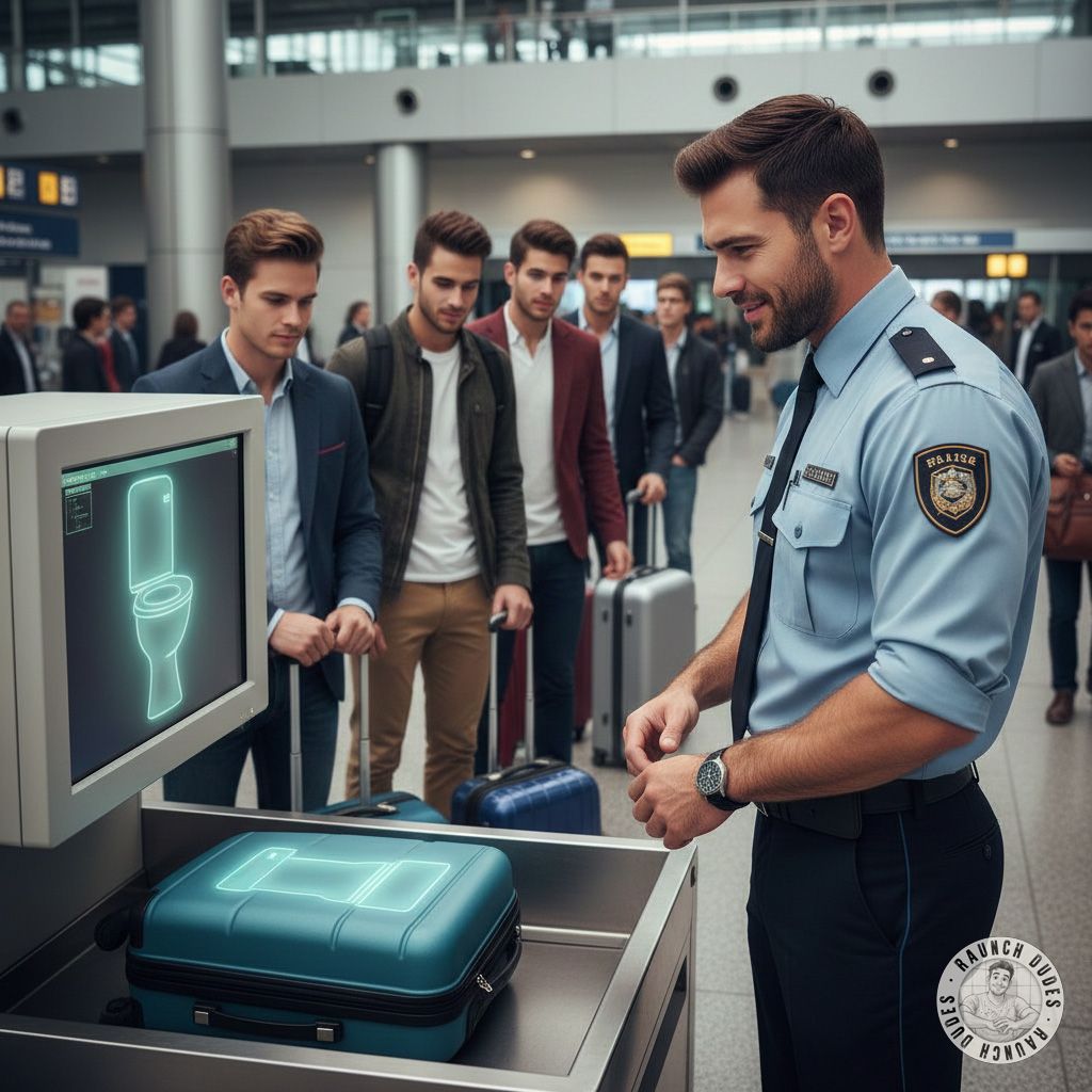 Just caught a hot cop eyeing my luggage like he’s hunting for treasure 😏🔍 Imagine his face when he finds my secret...