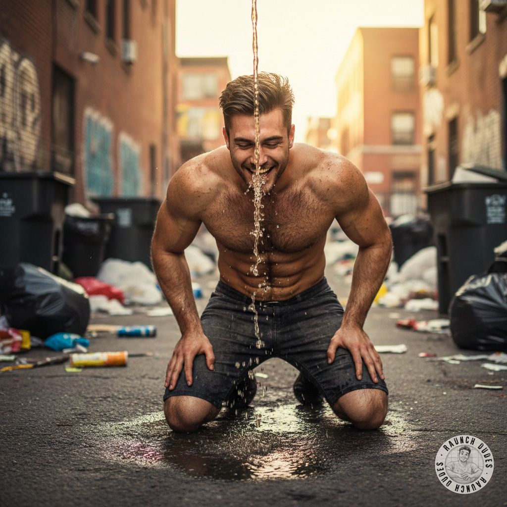 Sipping piss in the alley like a true pervert—nothing hotter than a steamy golden stream on a dirty night. 😈💦 #gaypiss...