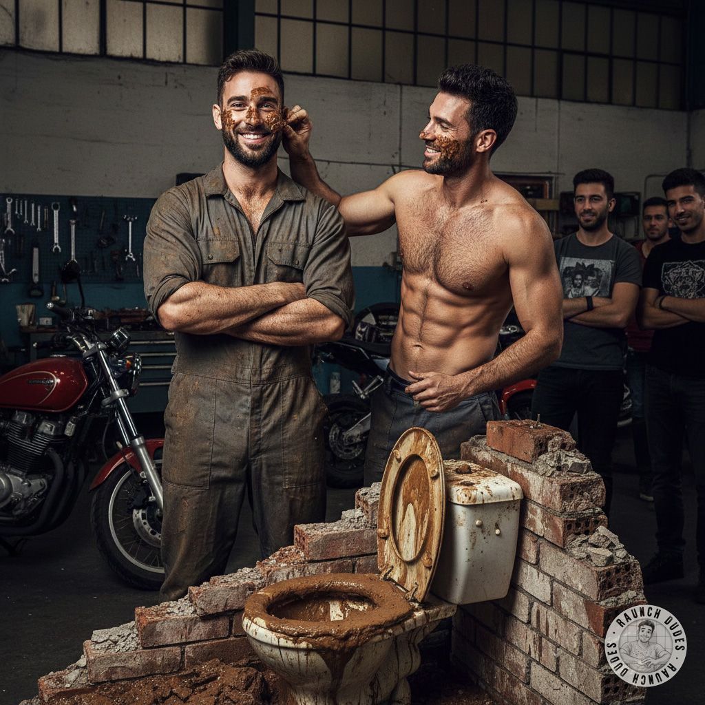 Nothing hotter than a grease-stained mechanic with a filthy secret—his love for getting covered in scat. 😈🔥 #gayscat...
