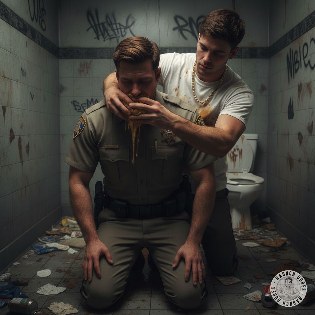 Rude cop forces his submissive officer to eat his shit—power, humiliation, and raw desire in one filthy act. Who’s really in...
