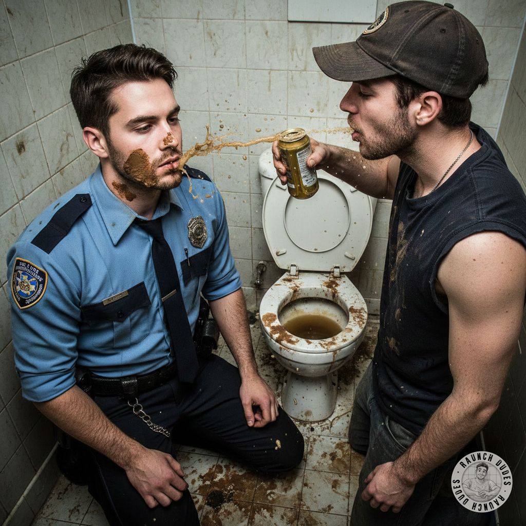 Nothing hotter than a cop on his knees, face smeared with shit, while a bully spits all over him. Power play at its finest!...