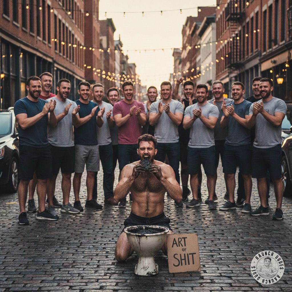 Watching this street artist devour shit like it’s the finest delicacy—raw, unfiltered, and utterly intoxicating. The crowd...