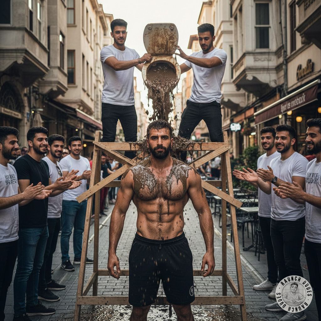 Watch this bold Turkish street artist embrace the ultimate taboo—letting a crowd dump shit on his chest like a living...