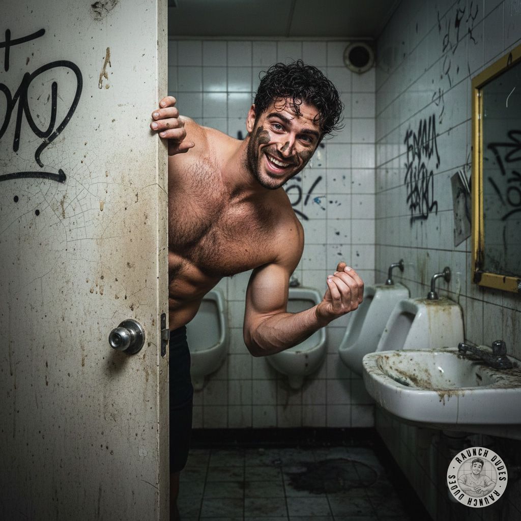 Dirty pig covered in shit is calling you—wanna go get messy? 😈💦 #gayscat #filth #toilet