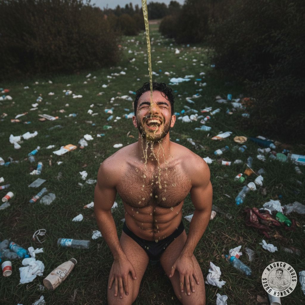 Nothing hotter than getting pissed on in the park during a cruising session 😈💦 This pig loves every drop, and so do we!...