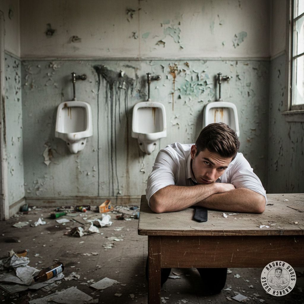 Who needs a desk in class when you can have one in the bathroom? 😏💦 This student knows how to study *hard* and dirty 😈...