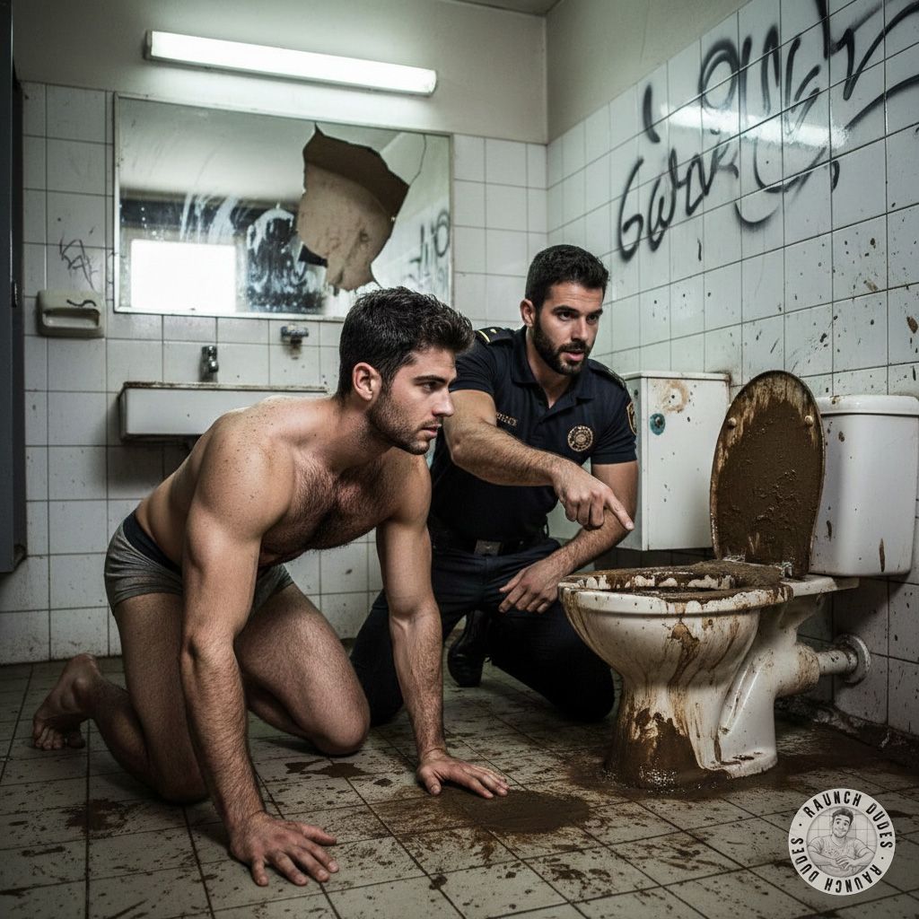 Officer’s orders: clean the shit-stained toilet on your knees. 😈👮‍♂️💦 #gayscat #dirtycops #humiliation #dominance #toilet