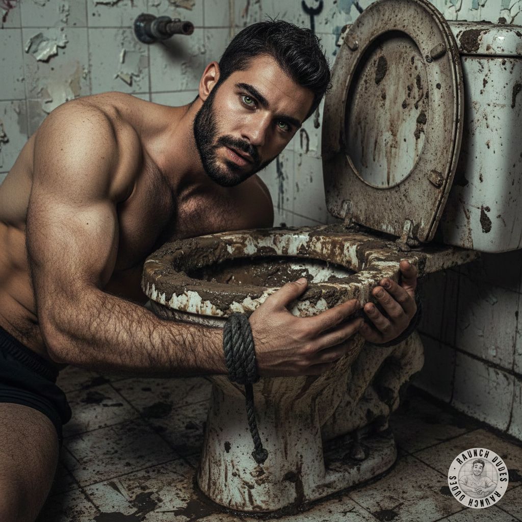 Legato al cesso, immerso nella merda, questo ragazzo arabo è la perfezione del piacere proibito. 😈💦 #gayscat #dirtyfantasy...