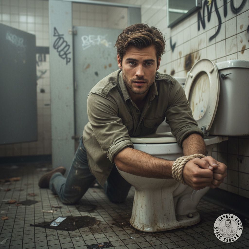 Nothing hotter than a gorgeous guy tied to a shitty toilet, begging to be used. The smell, the mess, the total...