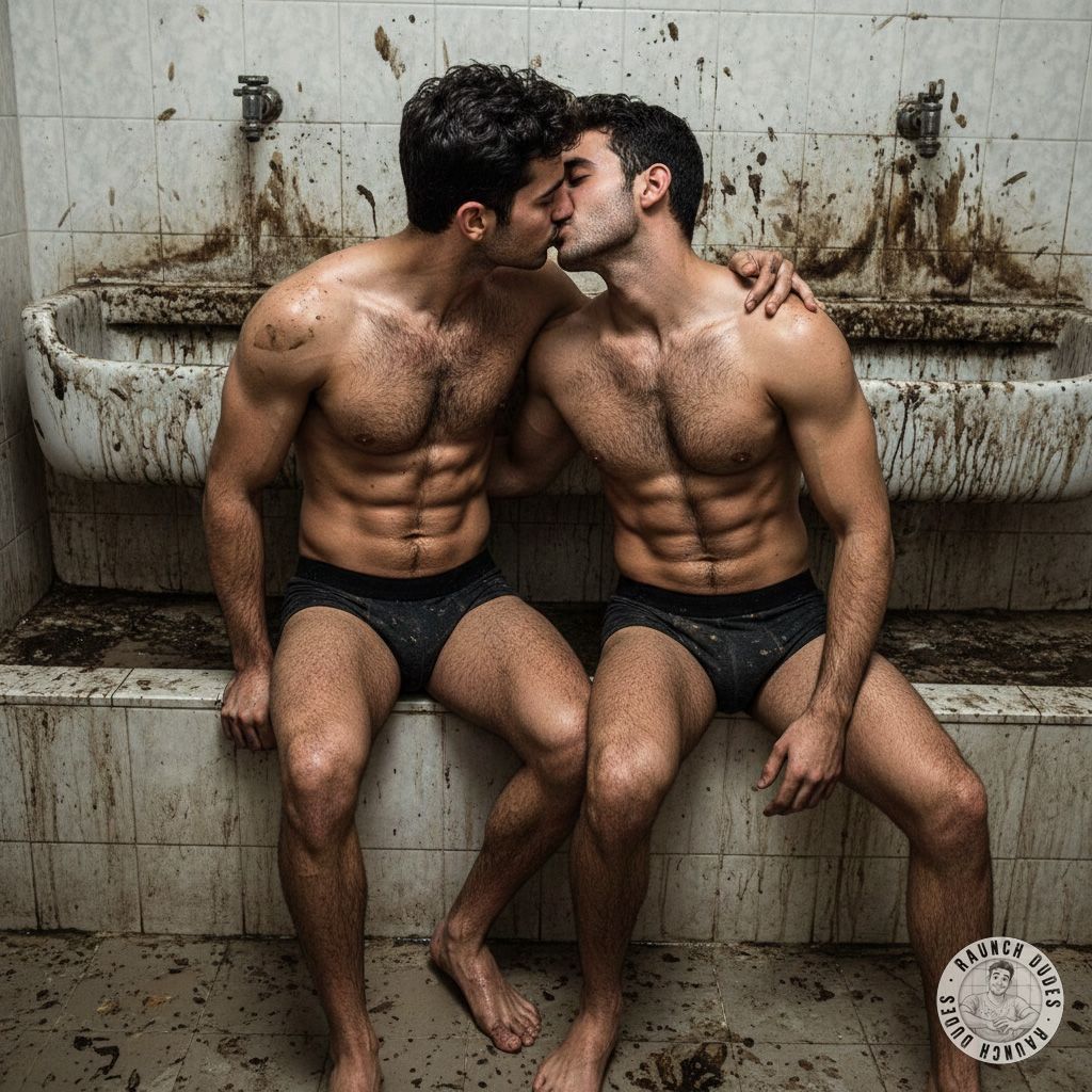 Nothing hotter than two boys making out in a filthy bathroom, lips locked while the scent of piss and sweat lingers in the...