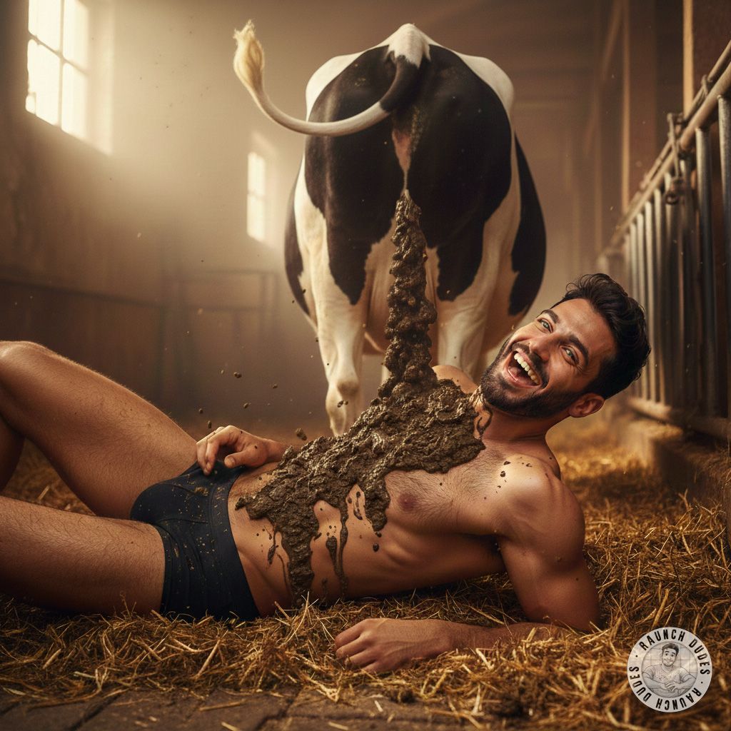 Nothing beats the raw thrill of getting covered in fresh cow shit in a barn—pure, primal, and utterly intoxicating. 🐄💩...
