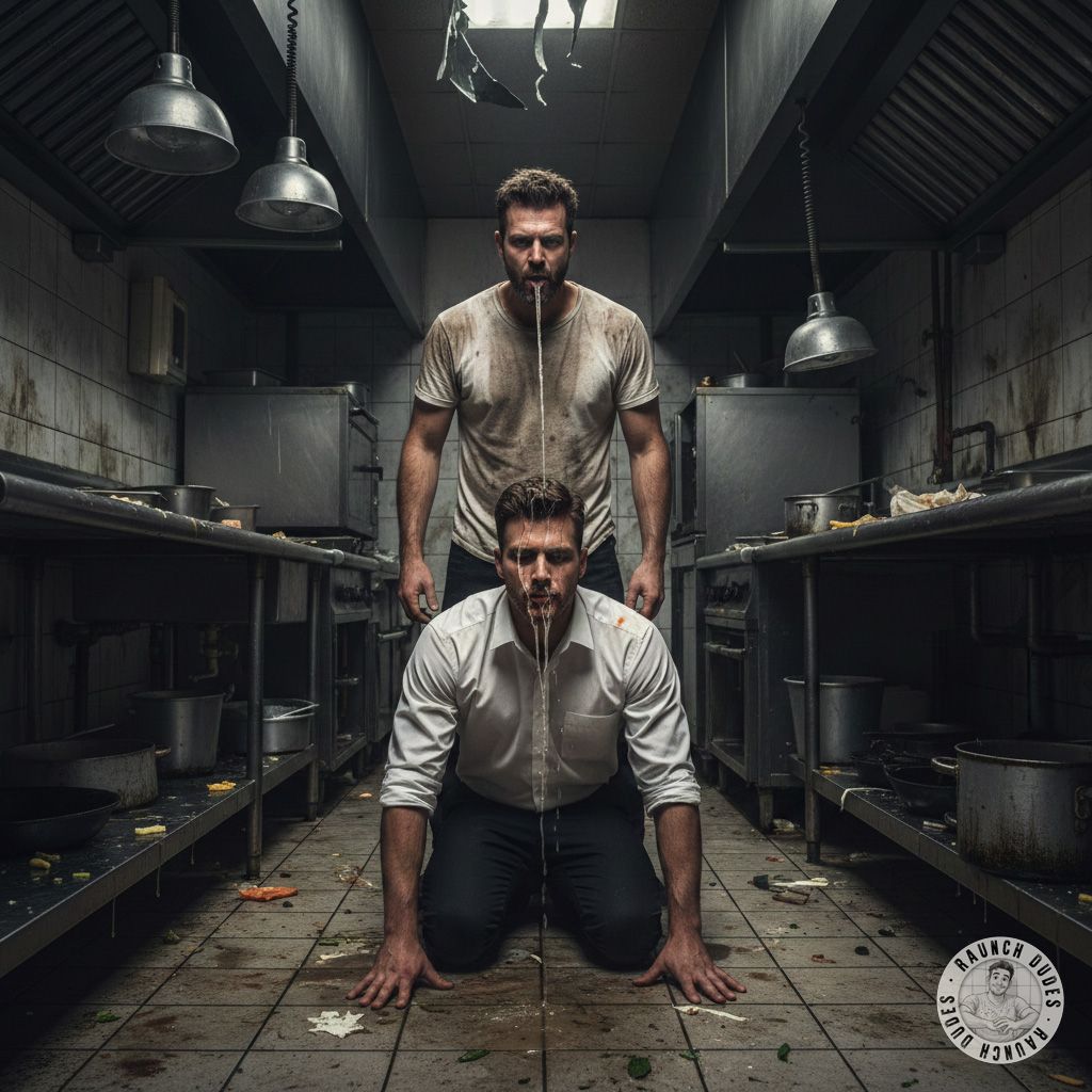 Hot kitchen secrets: the waiter gets dominated. 🔥🍳 #gayspit #chefs #dirtykitchen #humiliation #dominance