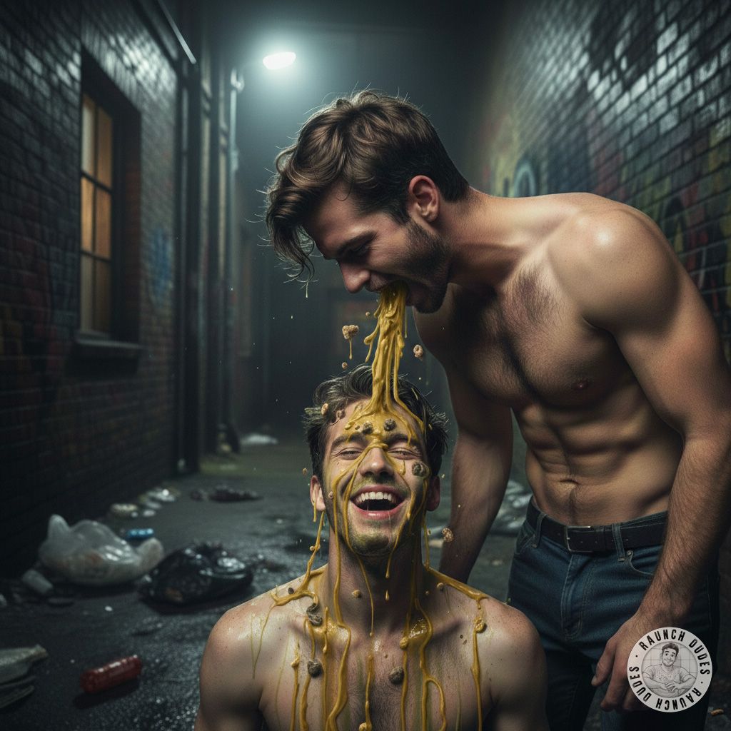Nothing hotter than a guy losing it in a dark alley, covered in his own mess. The raw, filthy thrill of surrendering to your...
