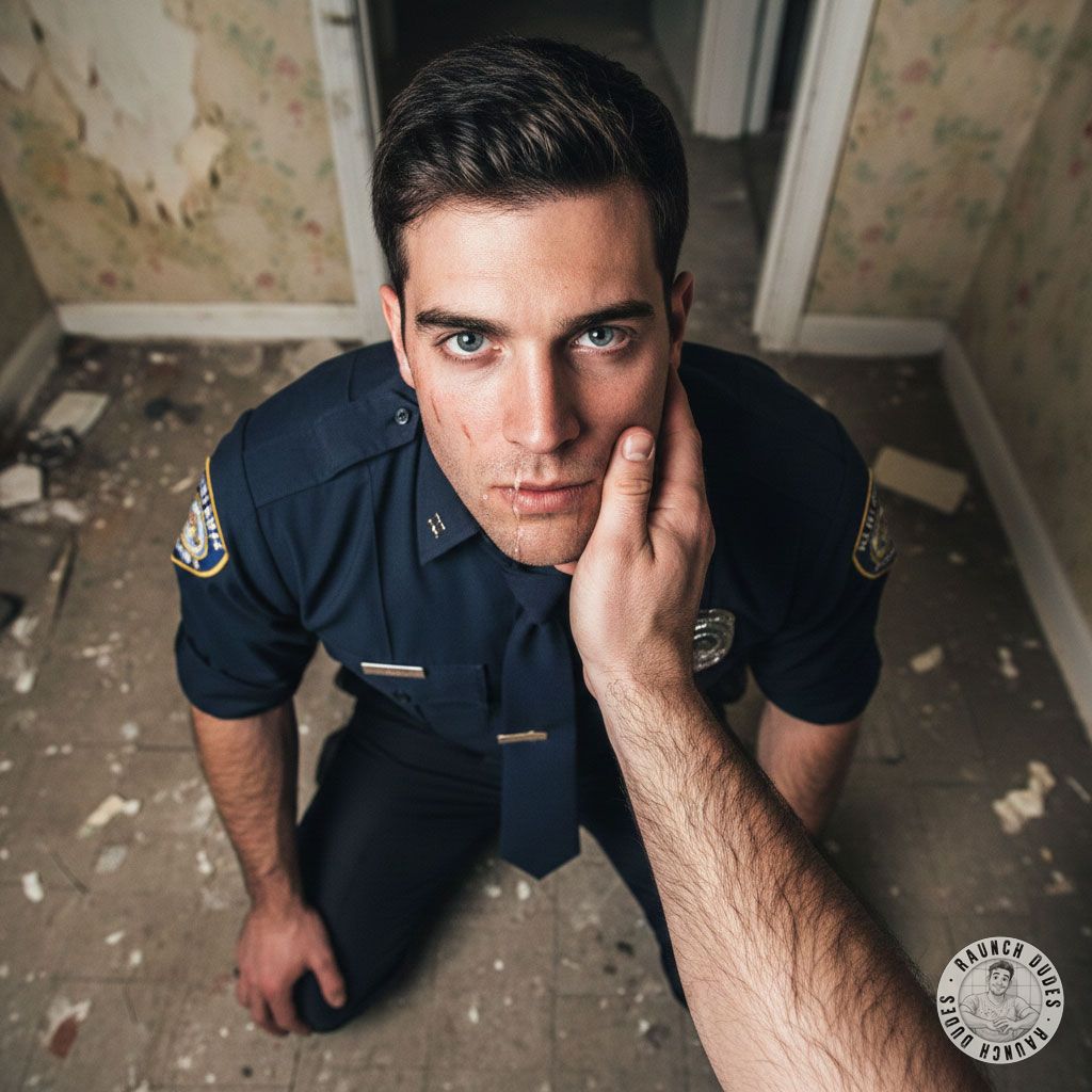Caught in the act—this cop loves being humiliated! 😈 A stranger’s spit drips down his face as he begs for more, surrendering...