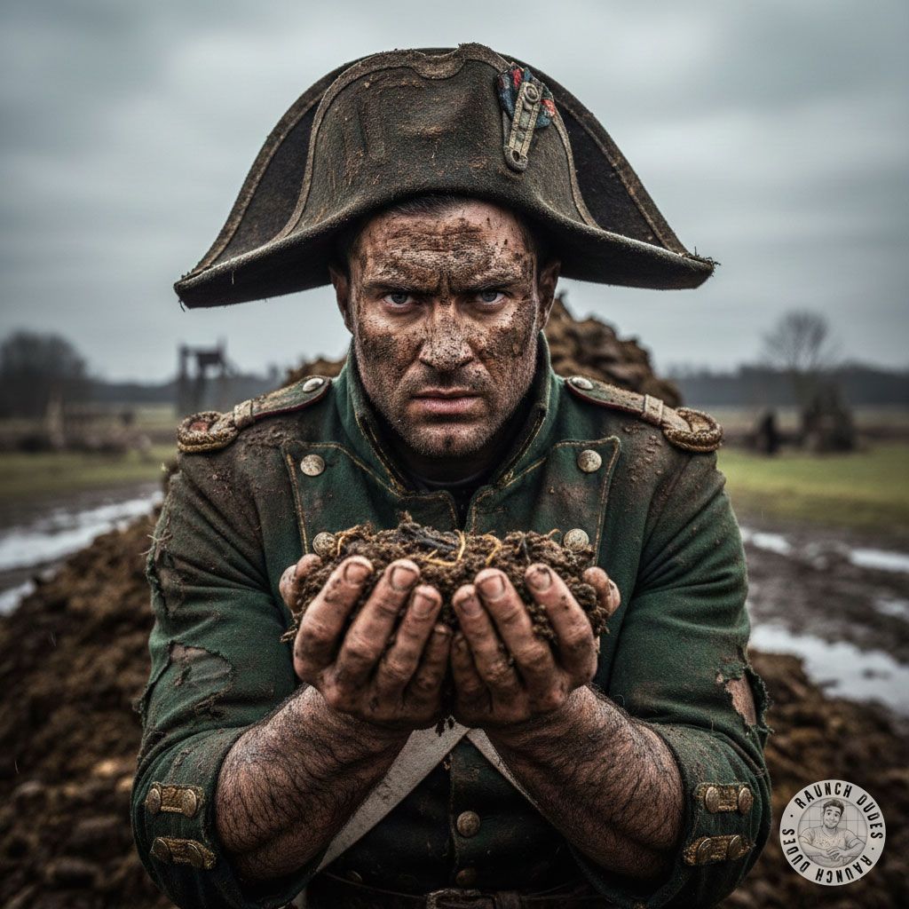 Napoleonic soldier with hands full of shit—dirty, raw, and irresistibly filthy. Who wouldn’t want to taste that? 😈💦 #gayscat...