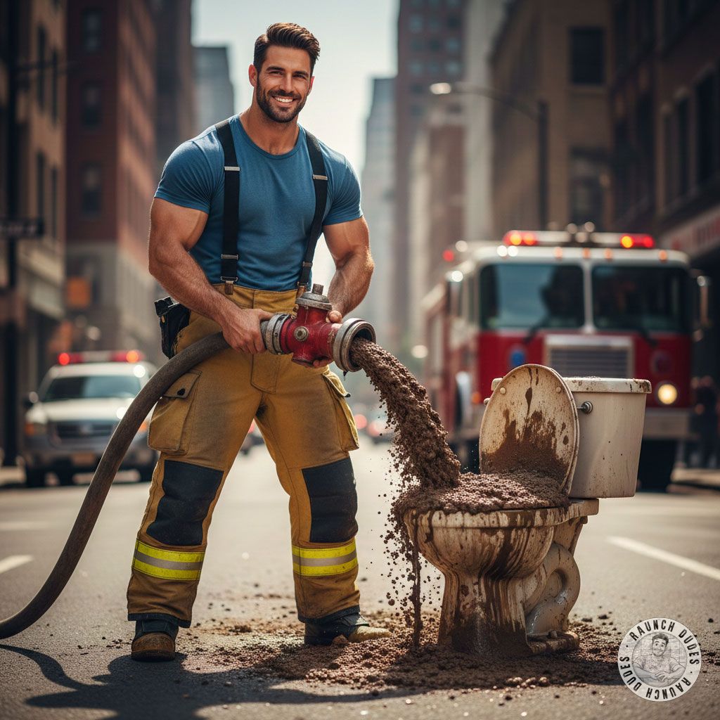 🚨💦 Officer down! This cop’s hose isn’t for water—it’s a golden shower of power! 😈💦 Who’s ready to get soaked in his filthy...