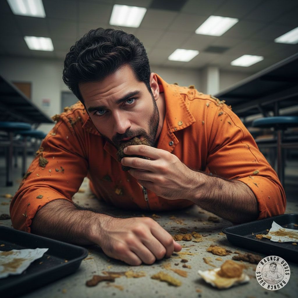 Nothing hotter than a bad boy getting down on his knees to lick the filth off the prison cafeteria floor. 😈🔥 #gayscat...