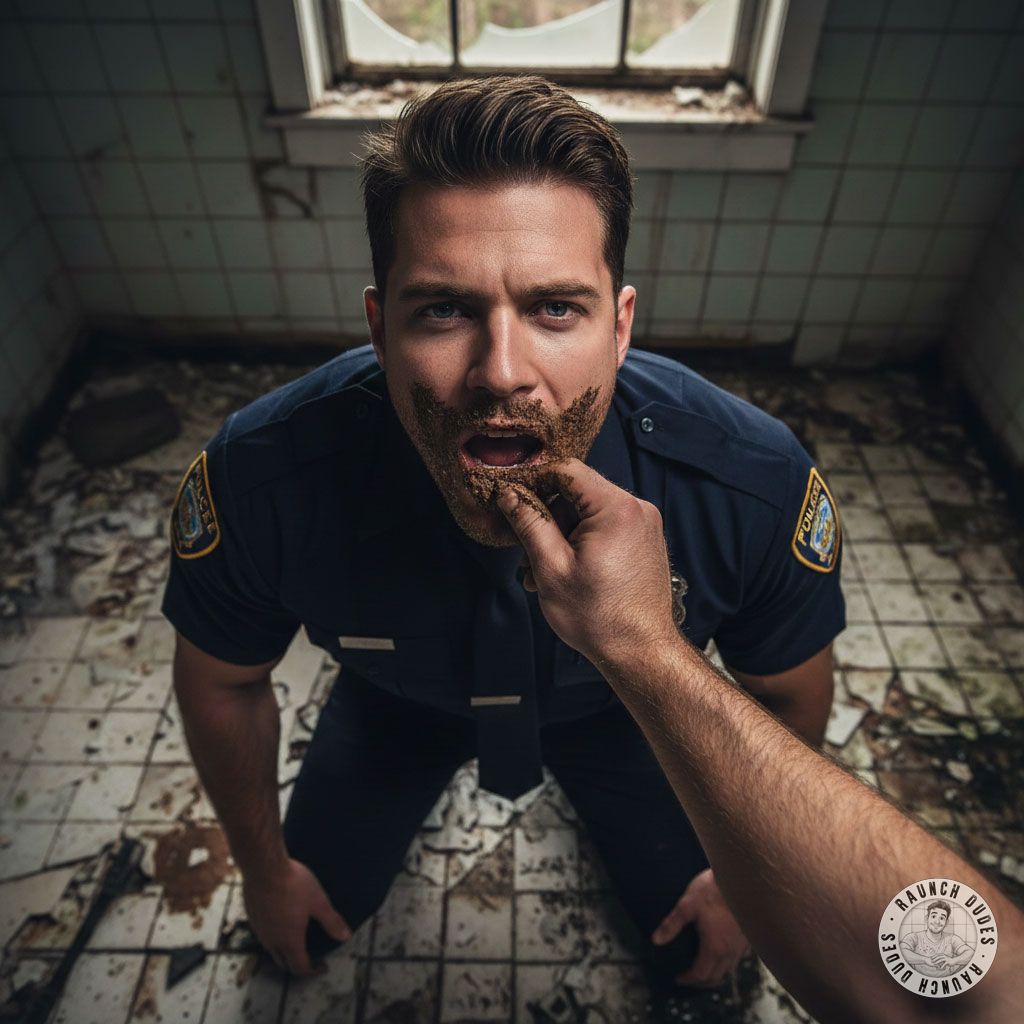 Kneeling on the floor, this cop can’t resist licking his partner’s ass clean—dirty, submissive, and loving every second....