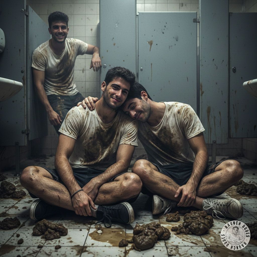 Two boys getting wild in a public restroom, playing with shit like it’s their favorite game. 😈💦 Who’s ready to join the fun?...