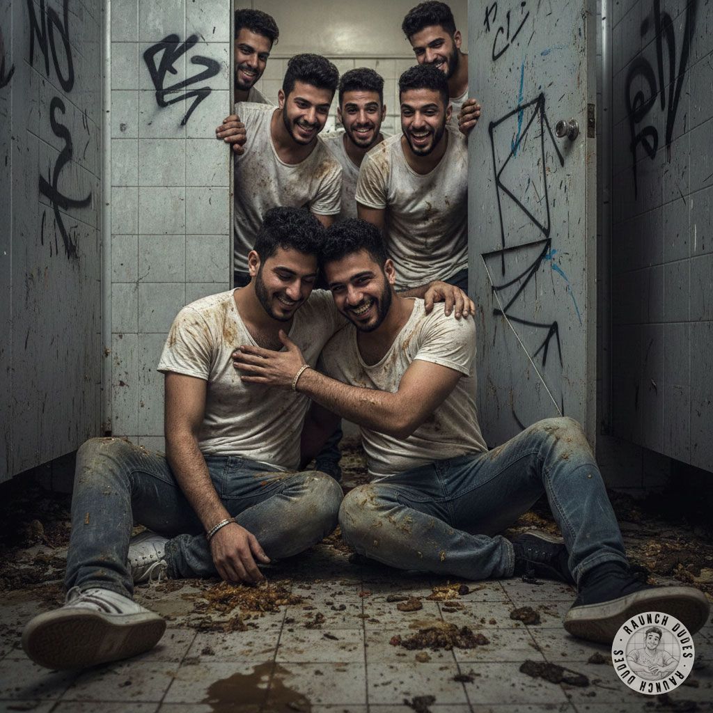 Two hot guys getting wild in a public restroom, playing with shit like it’s their favorite game. 😈💦 Who wouldn’t want to...
