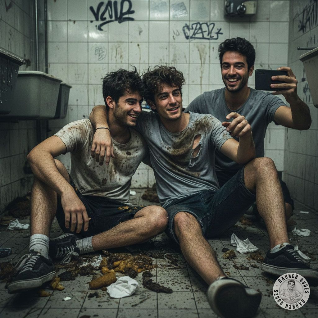 Two hot guys getting wild in a public restroom, licking each other’s shit like it’s the tastiest treat. 😈💦 Who’s ready to...